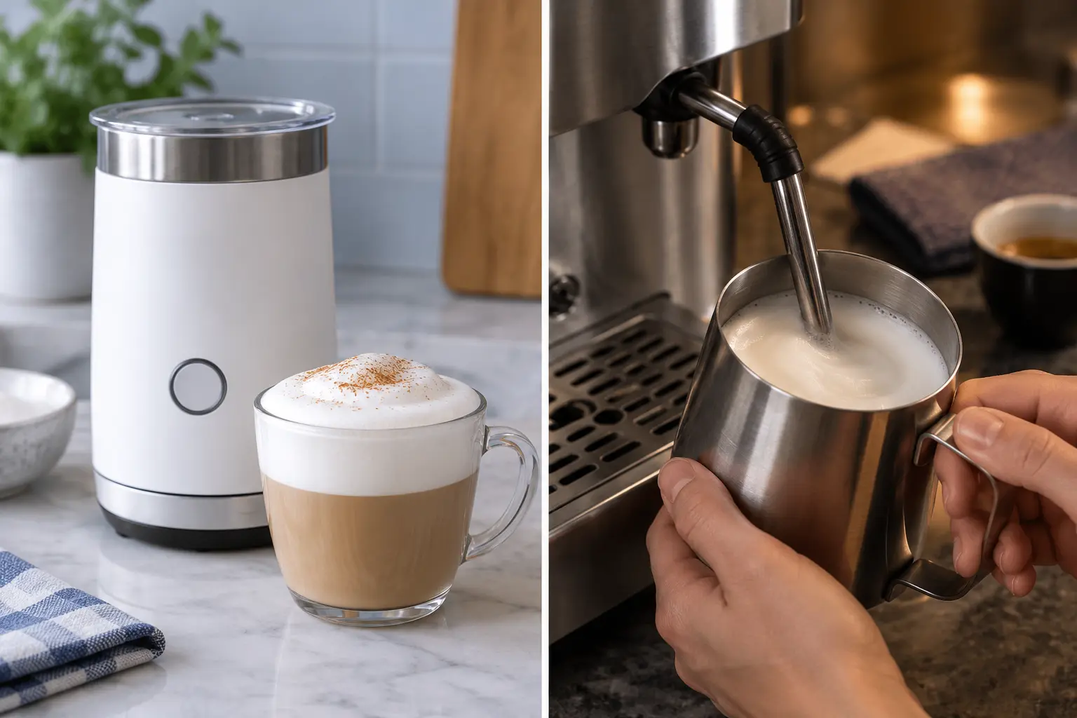 Automatic frother and steam wand comparison